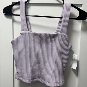 NWT American Eagle Purple Ribbed Sleeveless Crop Top Small